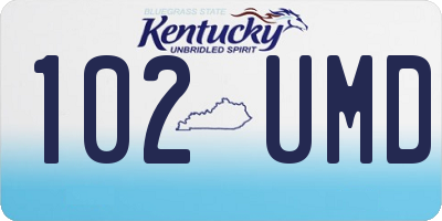 KY license plate 102UMD