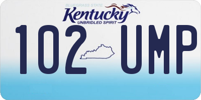 KY license plate 102UMP