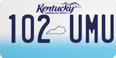 KY license plate 102UMU