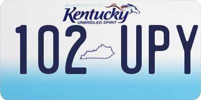 KY license plate 102UPY