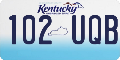 KY license plate 102UQB