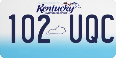 KY license plate 102UQC