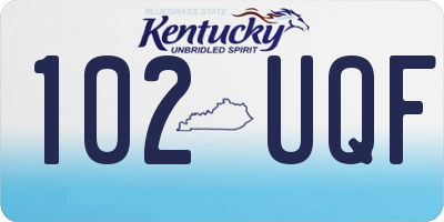 KY license plate 102UQF