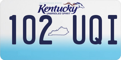 KY license plate 102UQI