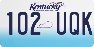 KY license plate 102UQK