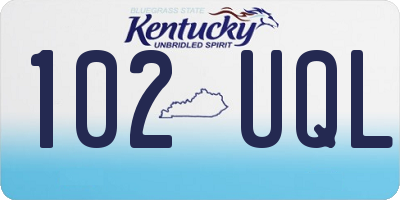 KY license plate 102UQL