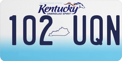 KY license plate 102UQN