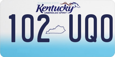 KY license plate 102UQO