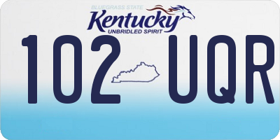 KY license plate 102UQR