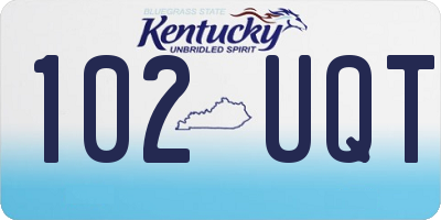 KY license plate 102UQT