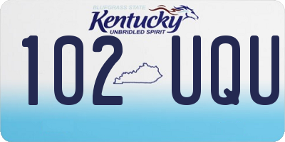 KY license plate 102UQU