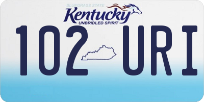 KY license plate 102URI