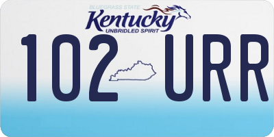 KY license plate 102URR