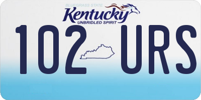 KY license plate 102URS