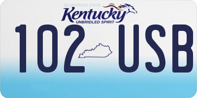 KY license plate 102USB