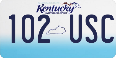 KY license plate 102USC