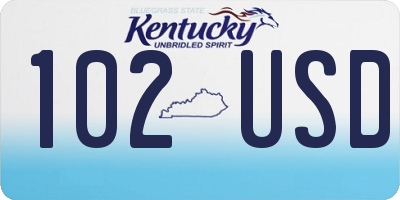 KY license plate 102USD