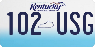 KY license plate 102USG
