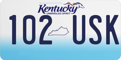 KY license plate 102USK