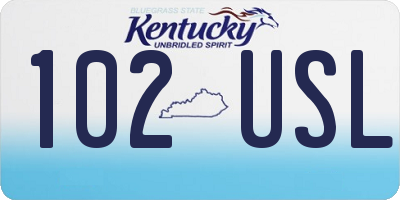 KY license plate 102USL