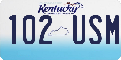 KY license plate 102USM