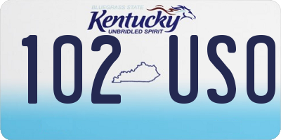 KY license plate 102USO