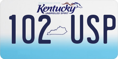 KY license plate 102USP