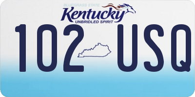KY license plate 102USQ