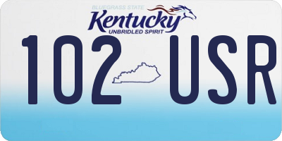 KY license plate 102USR