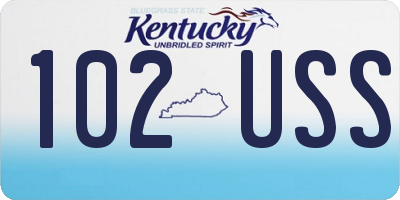 KY license plate 102USS