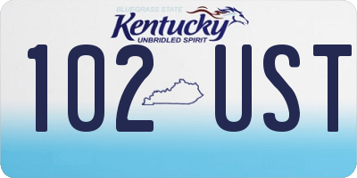 KY license plate 102UST