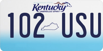 KY license plate 102USU