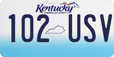 KY license plate 102USV