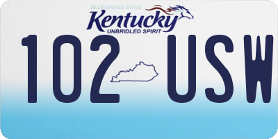KY license plate 102USW