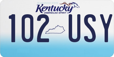 KY license plate 102USY