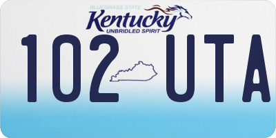 KY license plate 102UTA