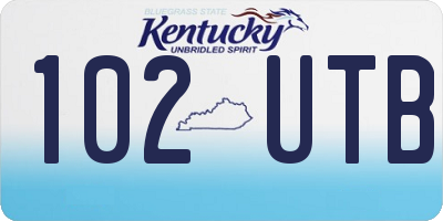 KY license plate 102UTB