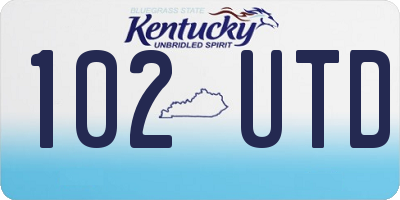 KY license plate 102UTD