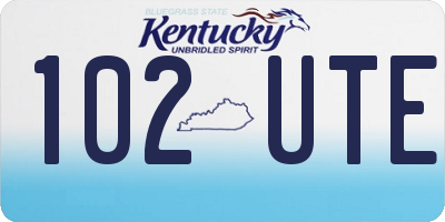 KY license plate 102UTE