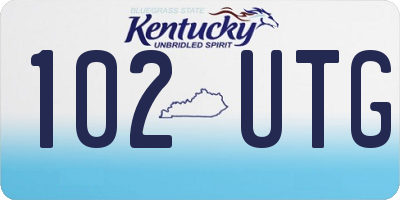 KY license plate 102UTG
