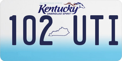 KY license plate 102UTI