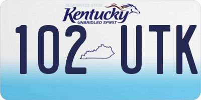 KY license plate 102UTK
