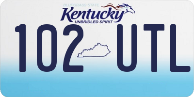 KY license plate 102UTL