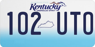 KY license plate 102UTO