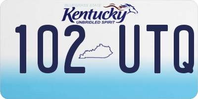 KY license plate 102UTQ