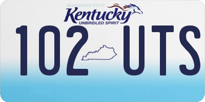 KY license plate 102UTS