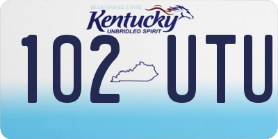 KY license plate 102UTU