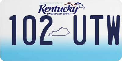 KY license plate 102UTW
