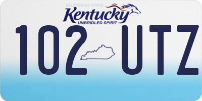 KY license plate 102UTZ