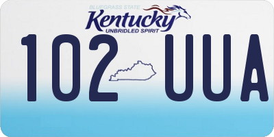 KY license plate 102UUA